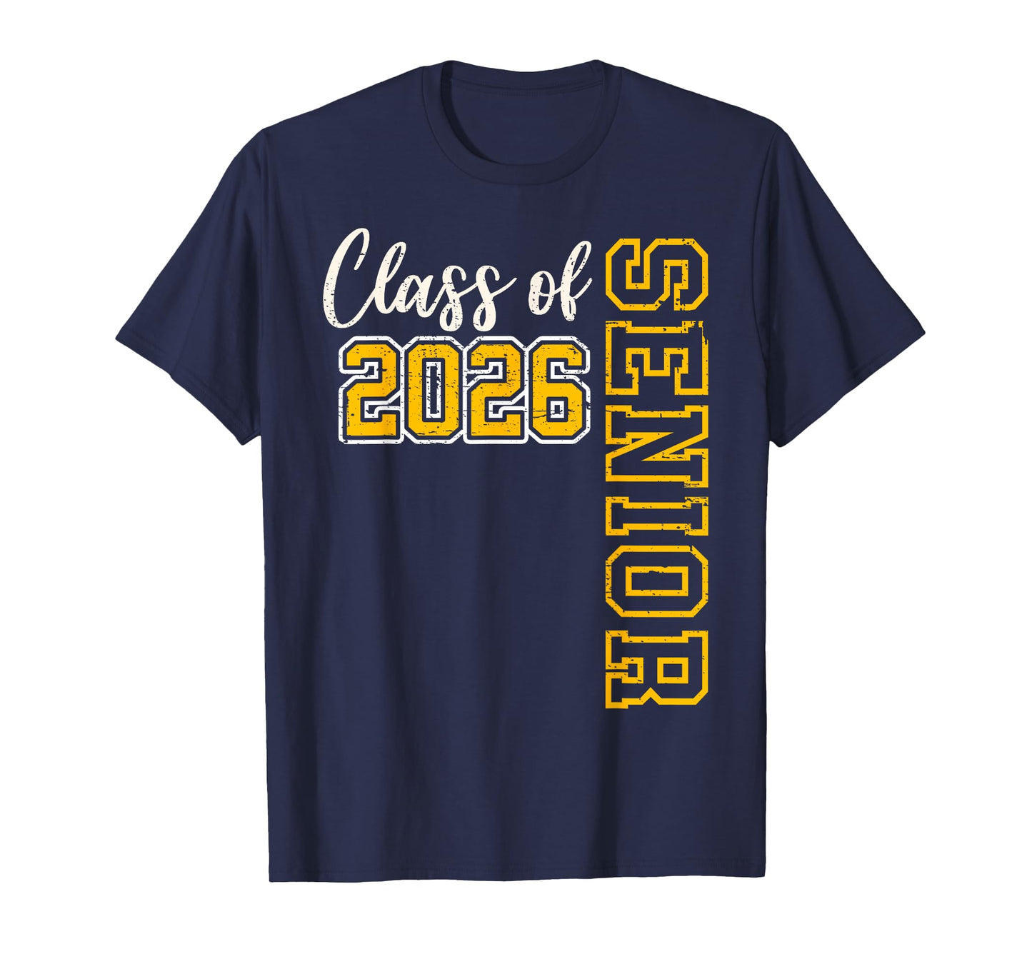 Class of 2026 Senior 26 High School Graduation Black Gold T-Shirt