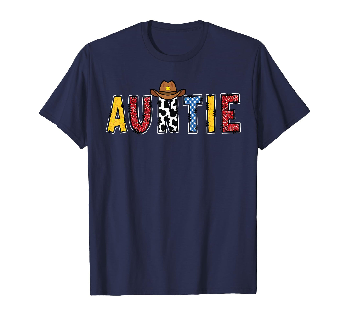Cowboy Auntie Western Rodeo Theme Kids Birthday Party T-Shirt