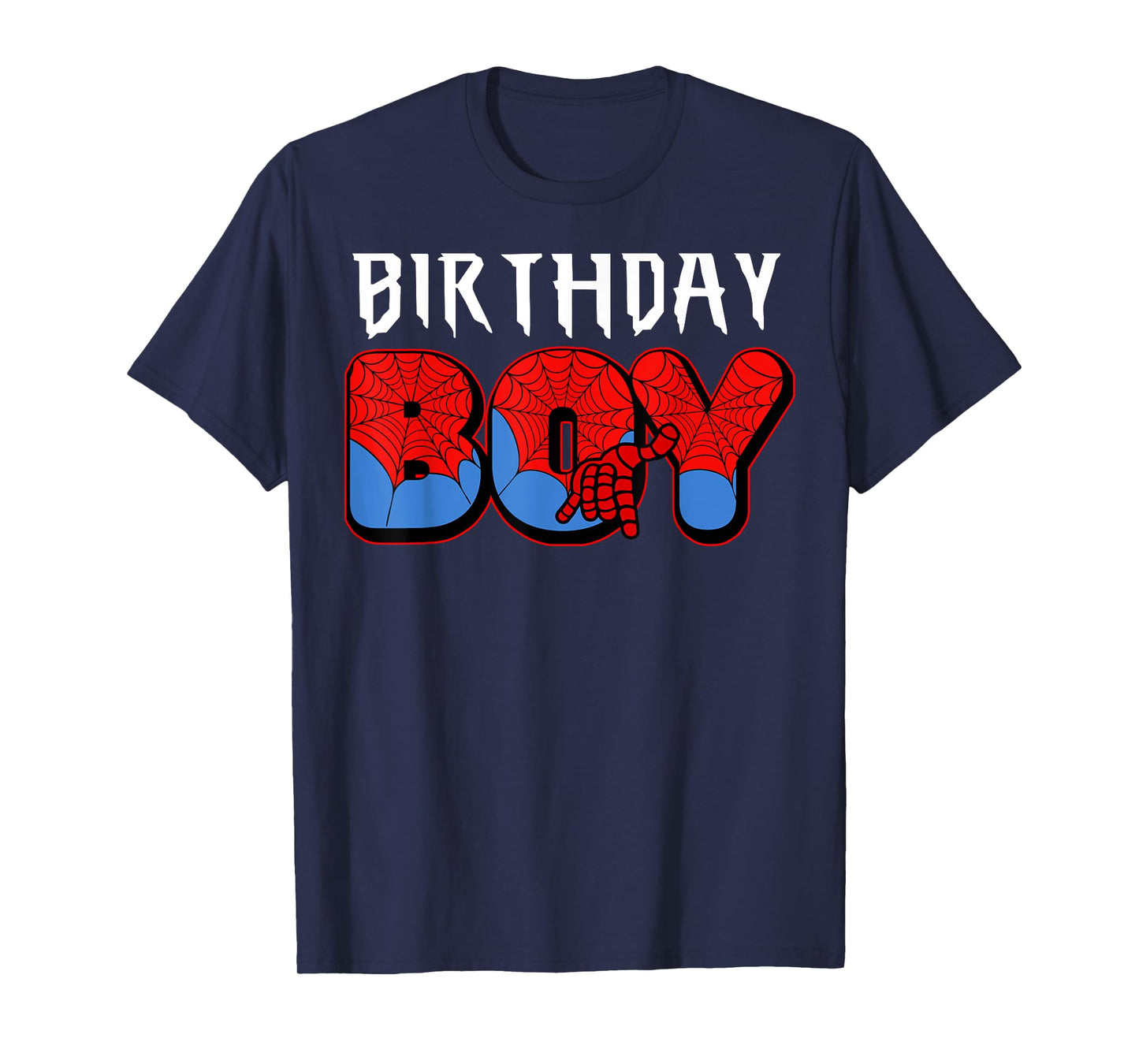 Birthday Boy Spider Theme Party Boys Kids Men T-Shirt