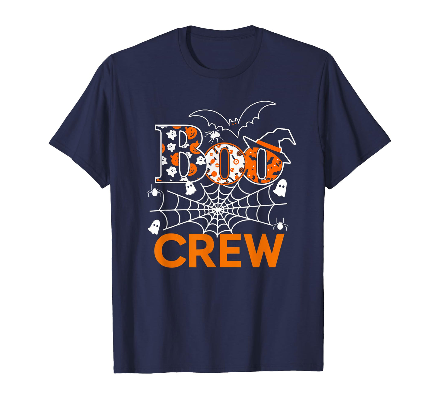 Halloween The Boo Crew - Spooky Spiders and Bats Fun Family T-Shirt
