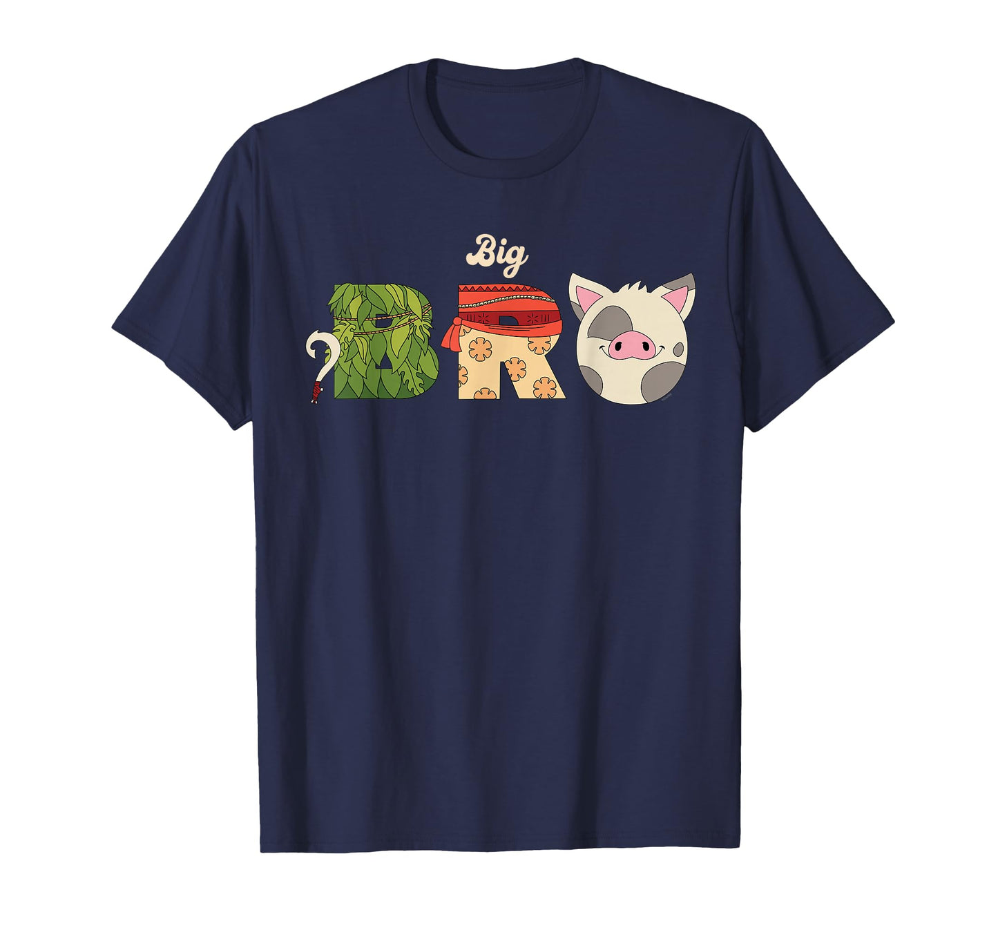 Disney Moana Letters "Big Bro" Family Trip Vacation T-Shirt