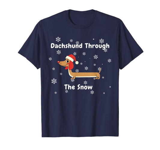Dachshund Christmas Pajamas Shirt Dachshund Through The Snow T-Shirt
