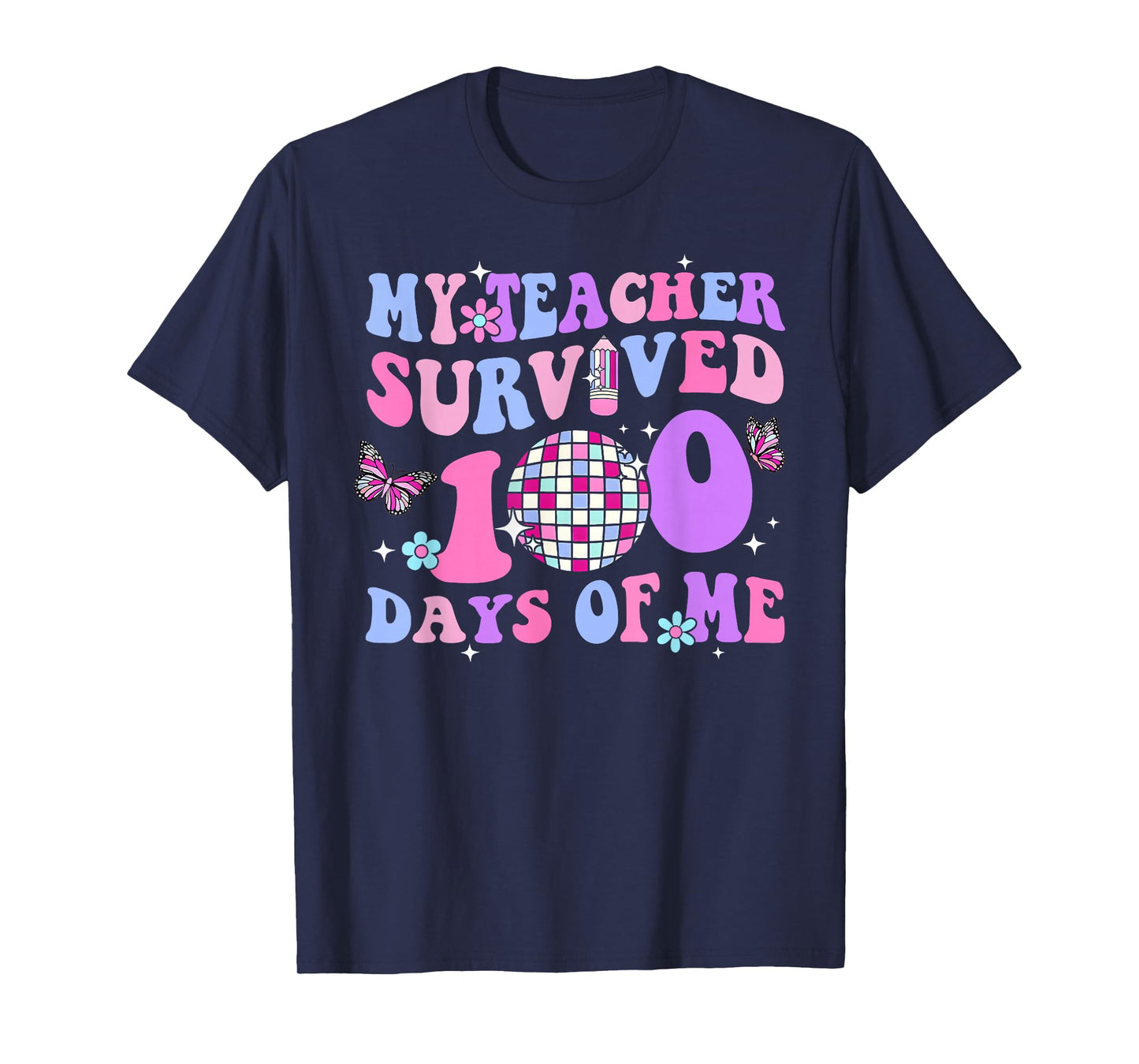 Funny School My Teachers Survived 100 Days of Me Student Kid T-Shirt