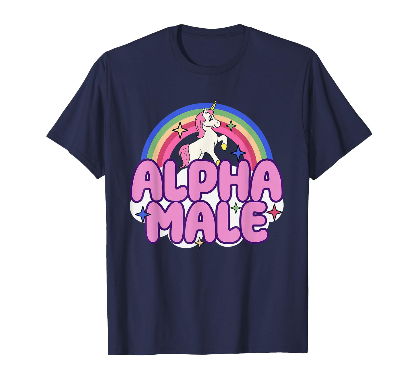 Alpha Male Unicorn Funny Sarcastic Ironic Weird Y2K Humor T-Shirt
