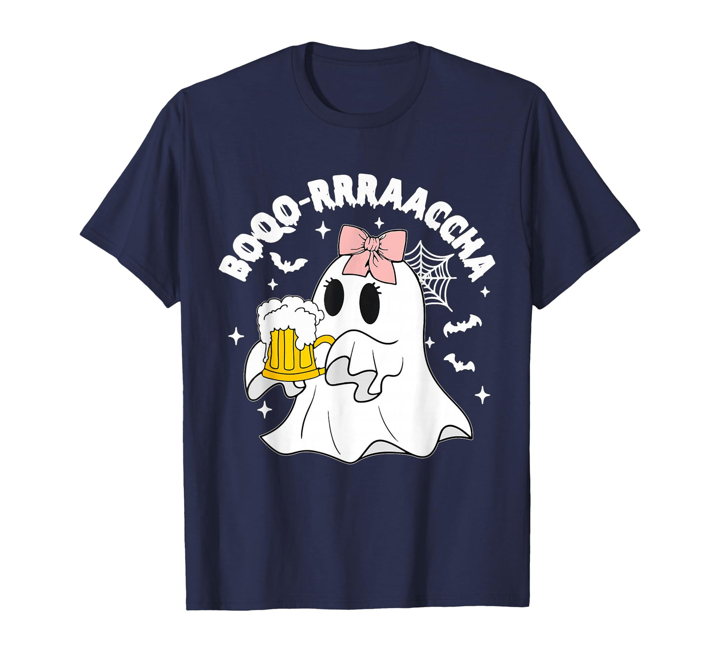 Boo-racha Funny Halloween Ghost Beer Design Borracha Funny T-Shirt