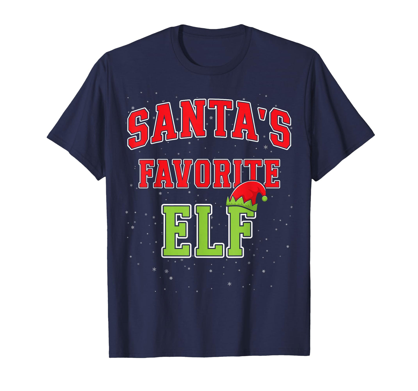 Santa's Favorite Elf Christmas Family Matching Group Xmas T-Shirt