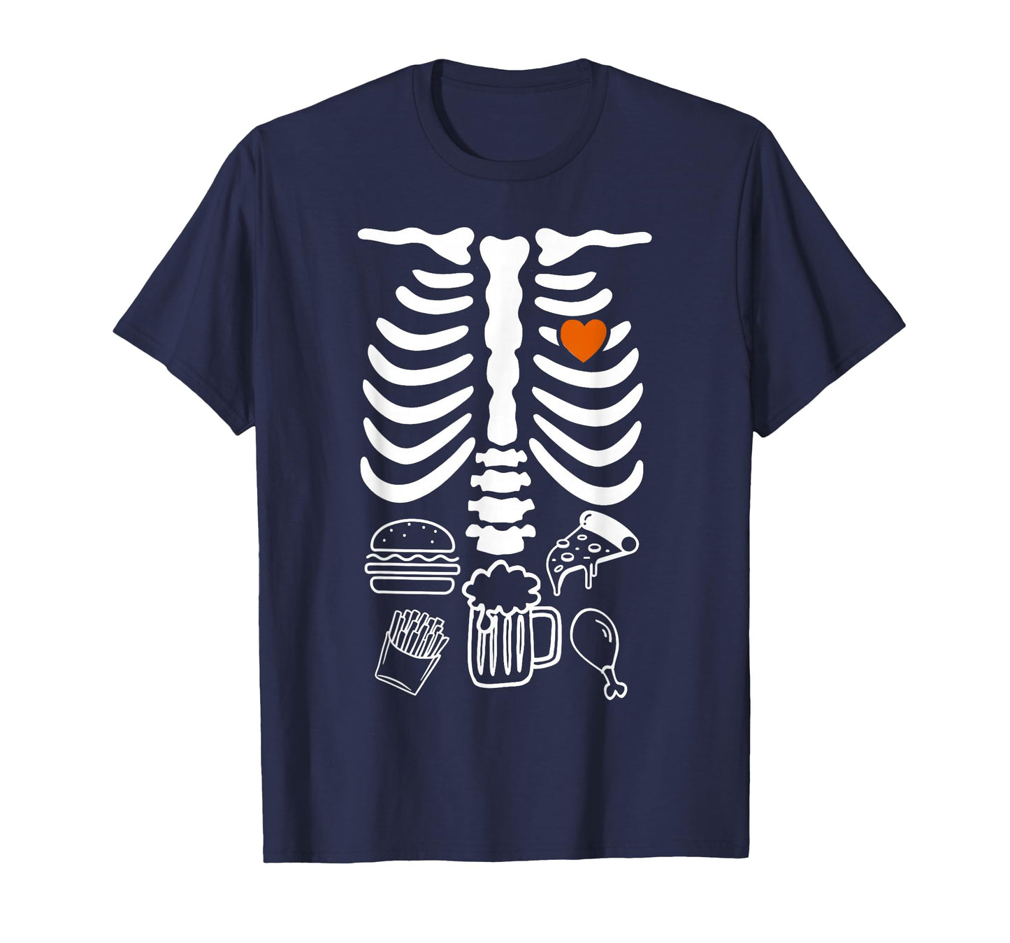 Beer Belly & Baby Skeleton Pregnancy Couples Halloween Dad T-Shirt