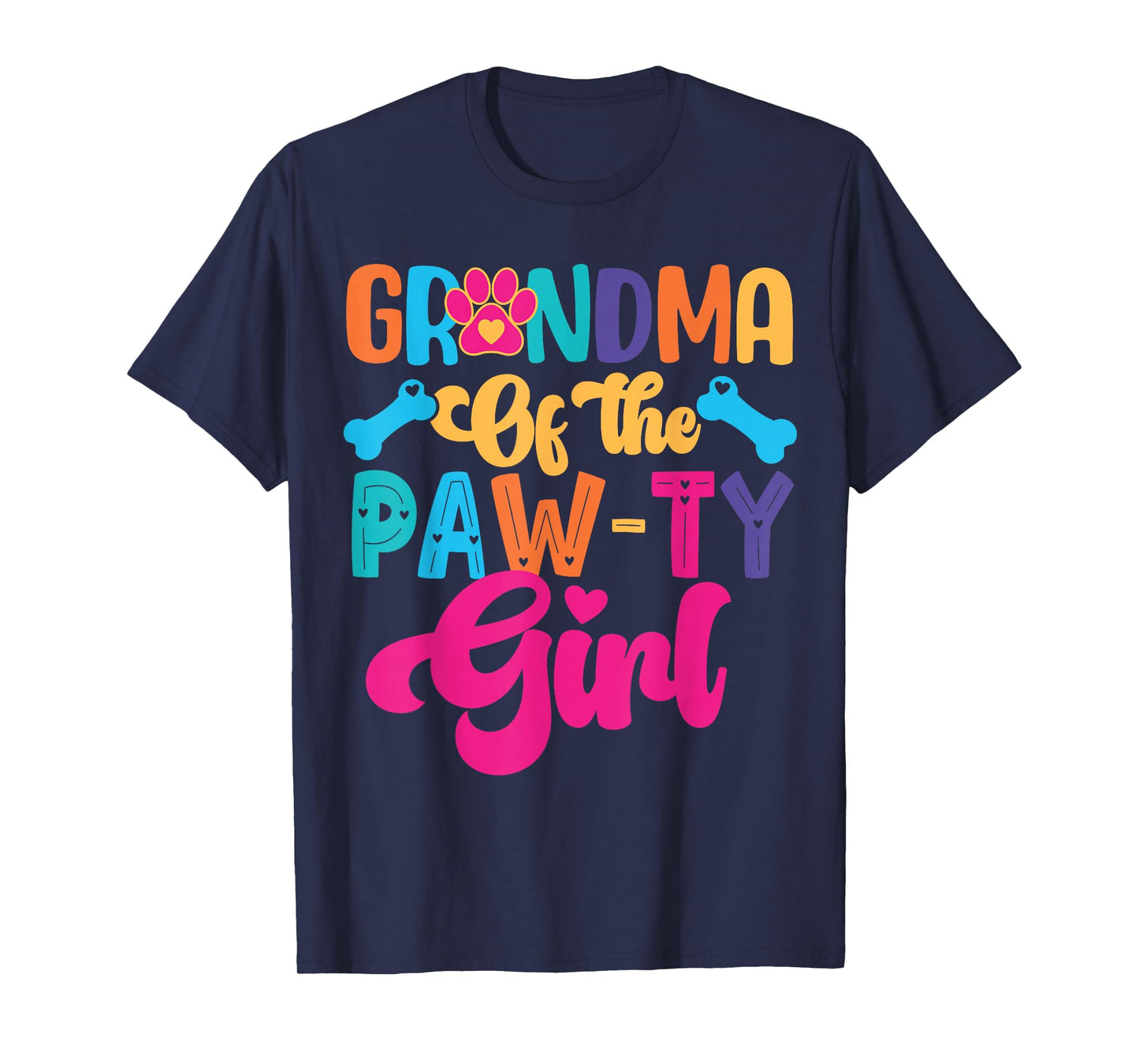 Grandma Of The Birthday Girl Dog Paw Family Matching Party T-Shirt