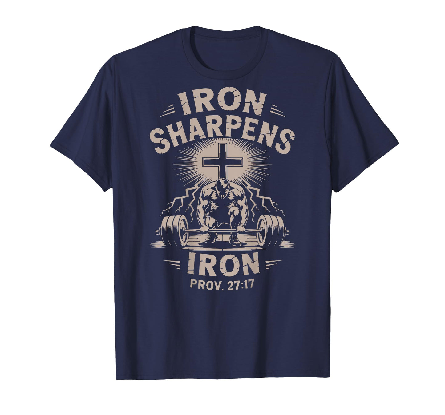 Iron Sharpens Iron Youth Christian Workout Gym Weightlifting T-Shirt