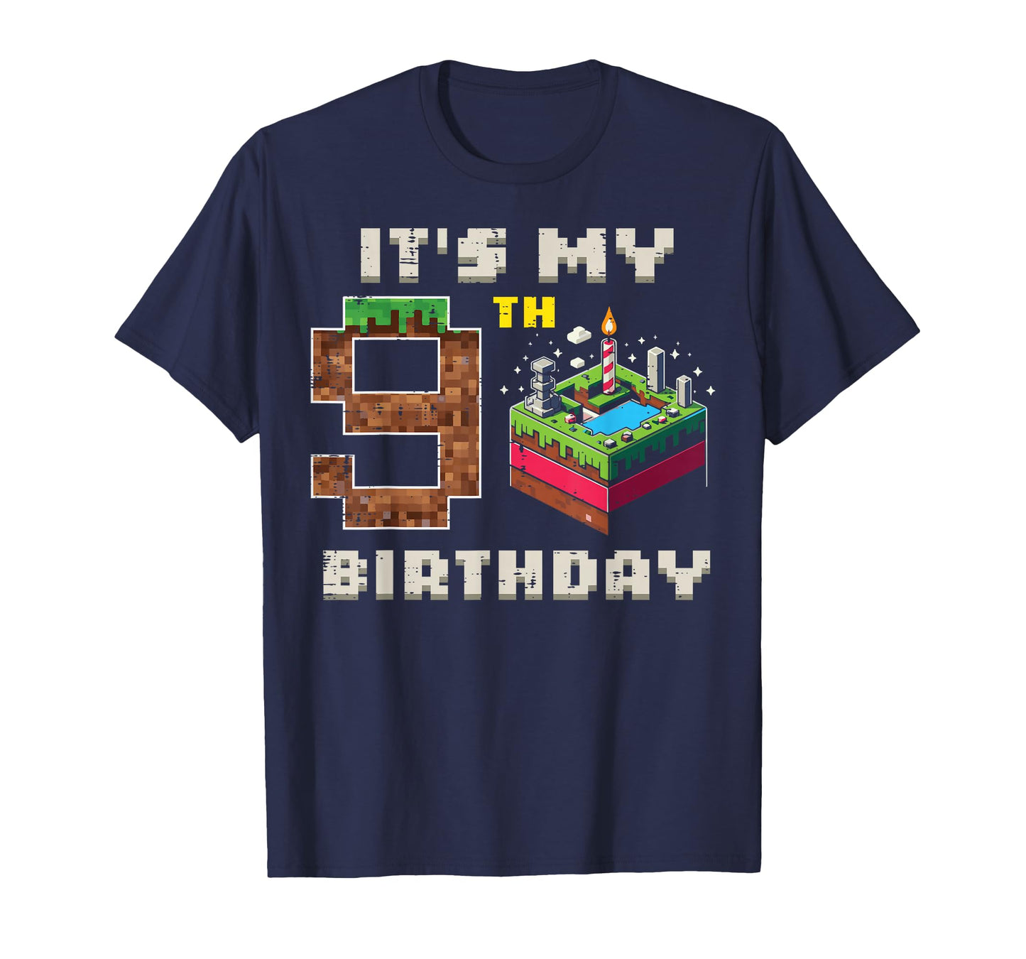 My 9th Birthday Pixel Game 9 Cake Video Gamer Boys Kid Youth T-Shirt