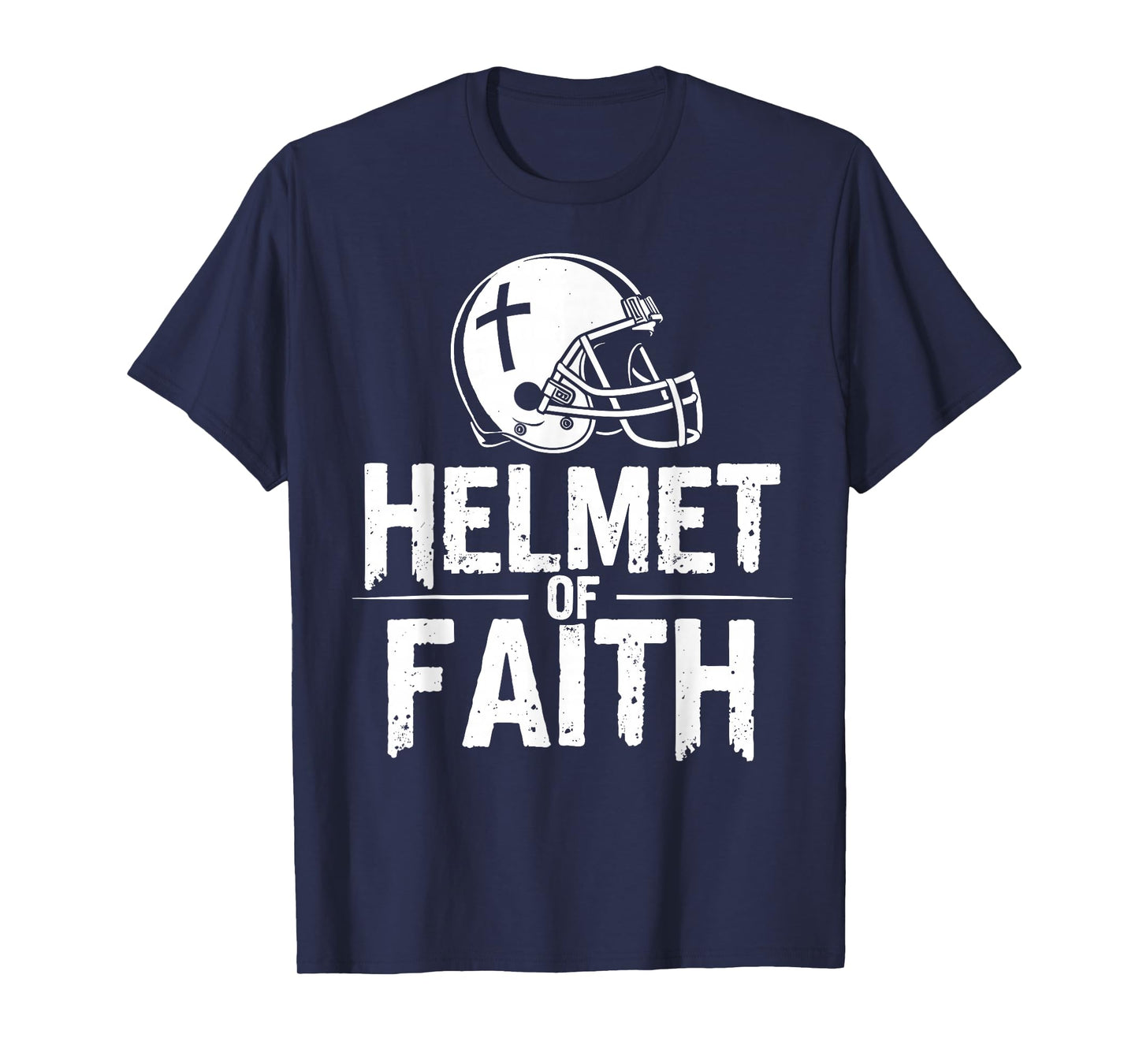Helmet of Faith - Christian Cross Football Sports Design T-Shirt