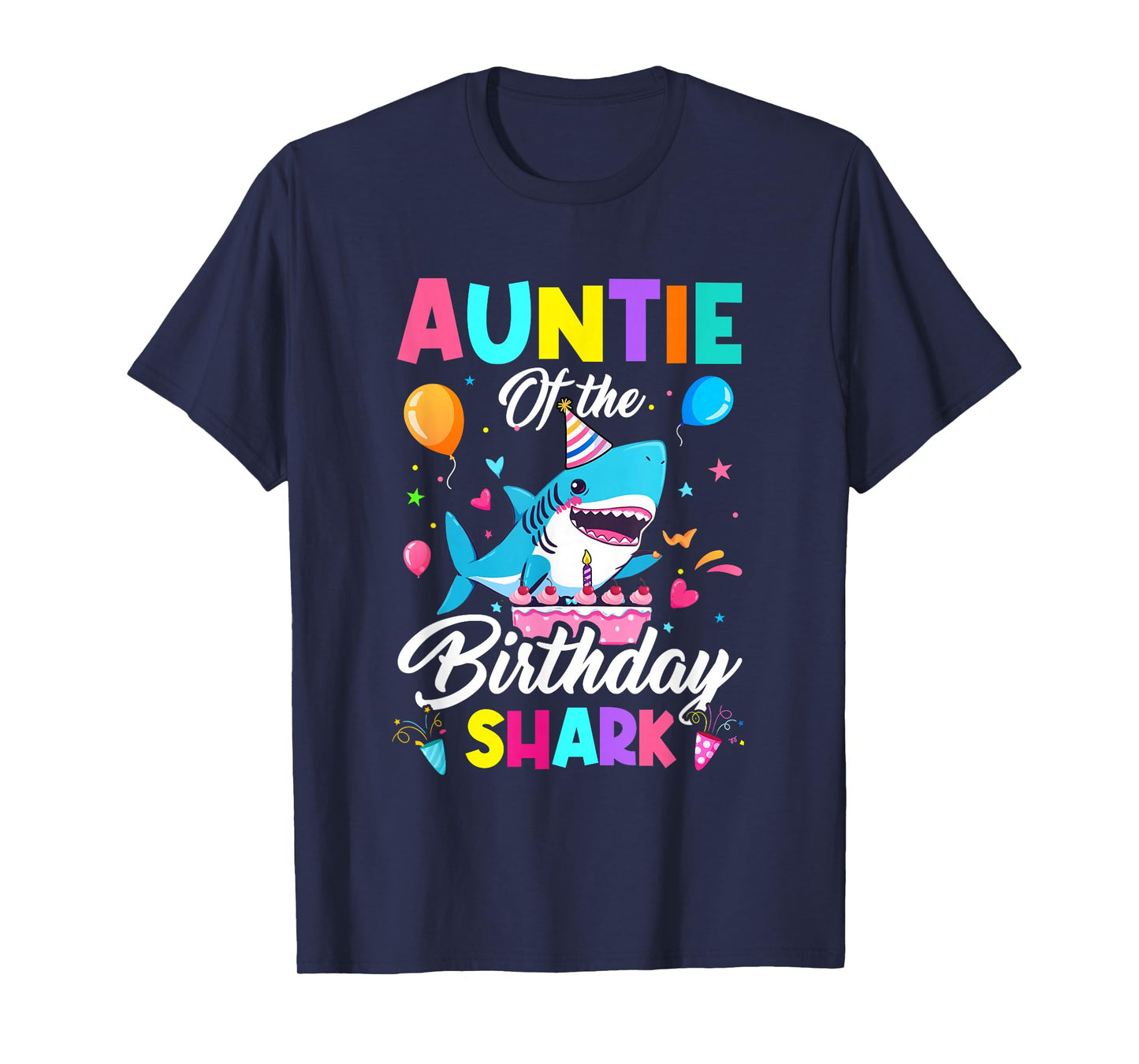 Auntie Of The Shark Birthday Boy Girl Party Family Group T-Shirt