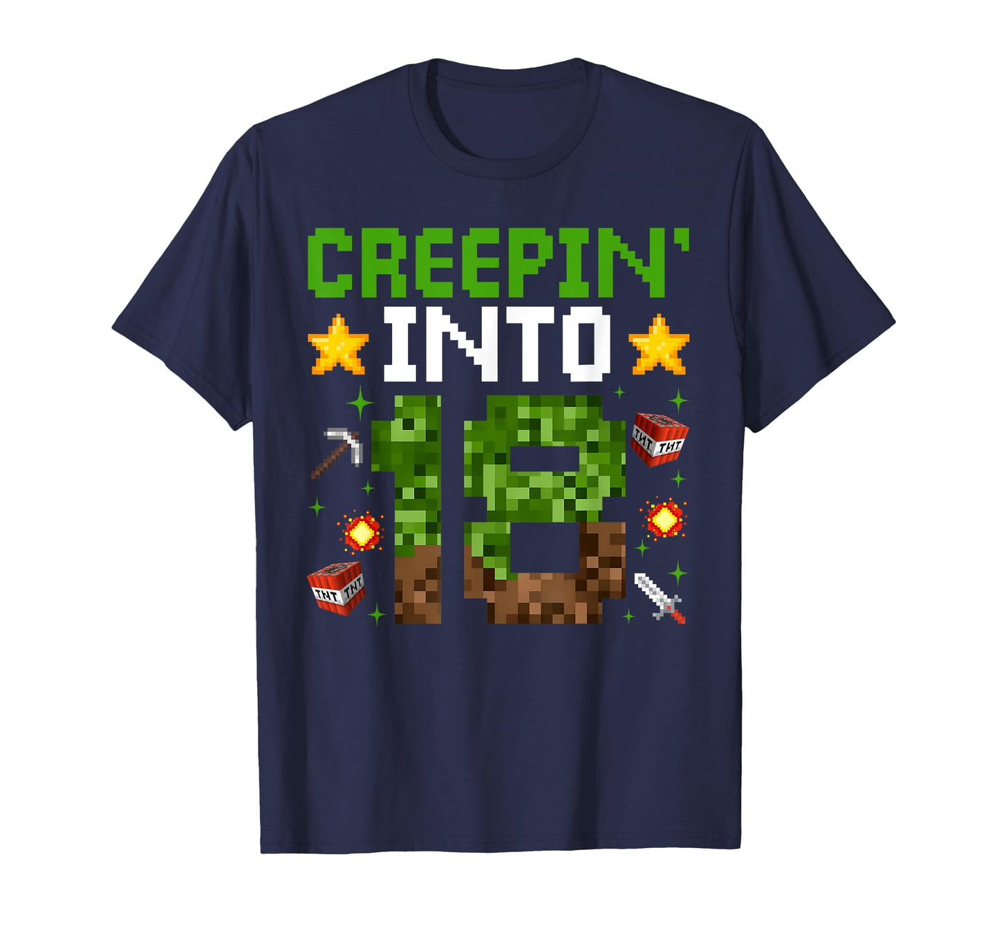 18th Birthday Gamer Pixel Creepin’ Into 18 Video Game Party T-Shirt