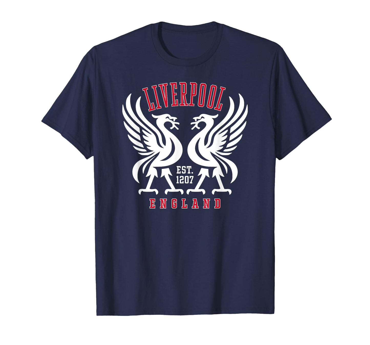 Liverpool England Est. 1207 Twin Liverbirds T-Shirt