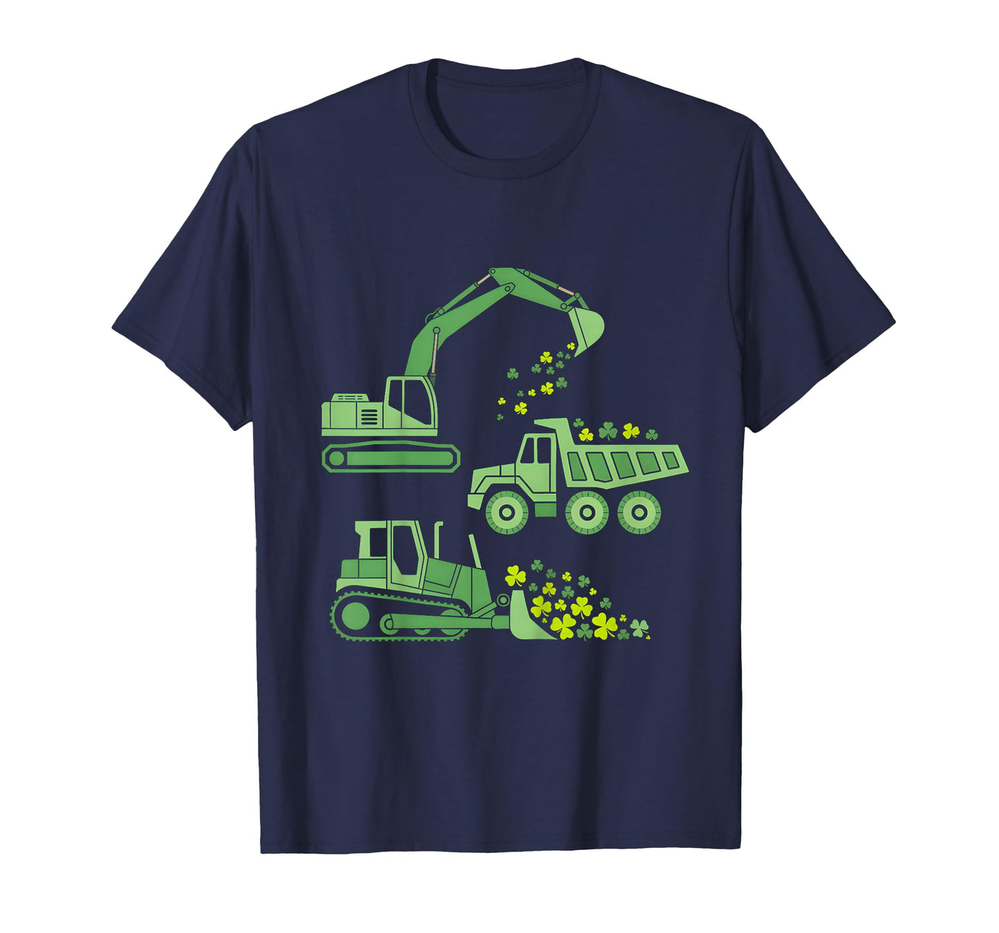 Kids Construction Vehicle St Patricks Day Digger Truck Boys Kids T-Shirt
