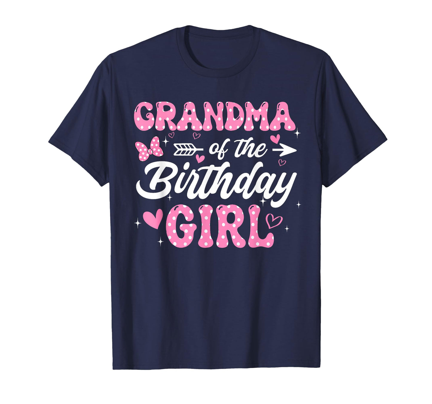 Grandma of The Birthday Pink Girl Matching Family T-Shirt