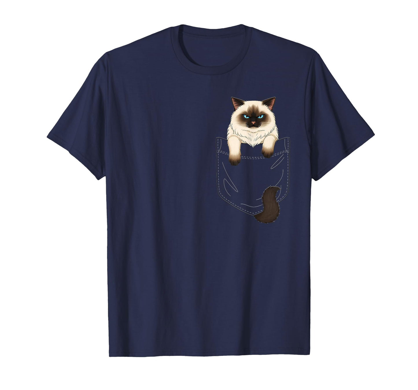 Cat Pocket Matching Cat and Owner Clothes Ragdoll Cute Cat T-Shirt