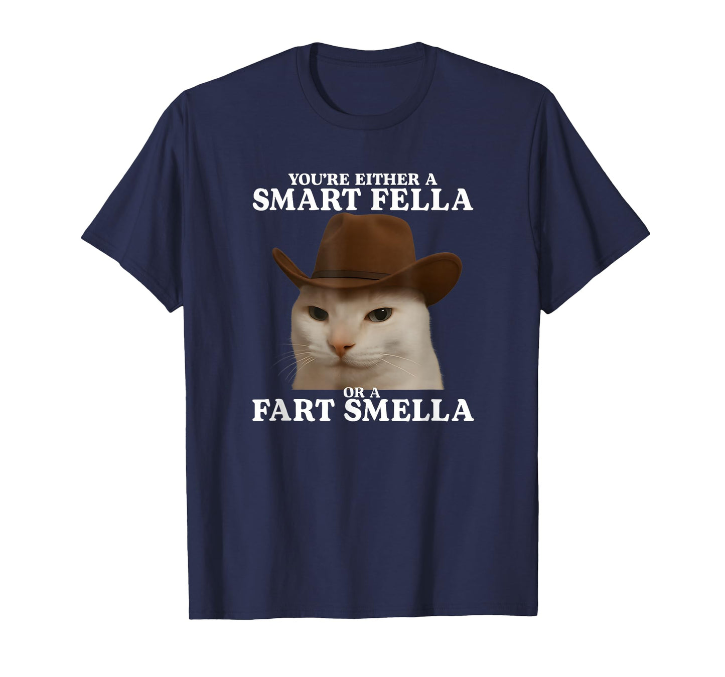 You're Either a Smart Fella or a Fart Smella Funny Cat Meme T-Shirt