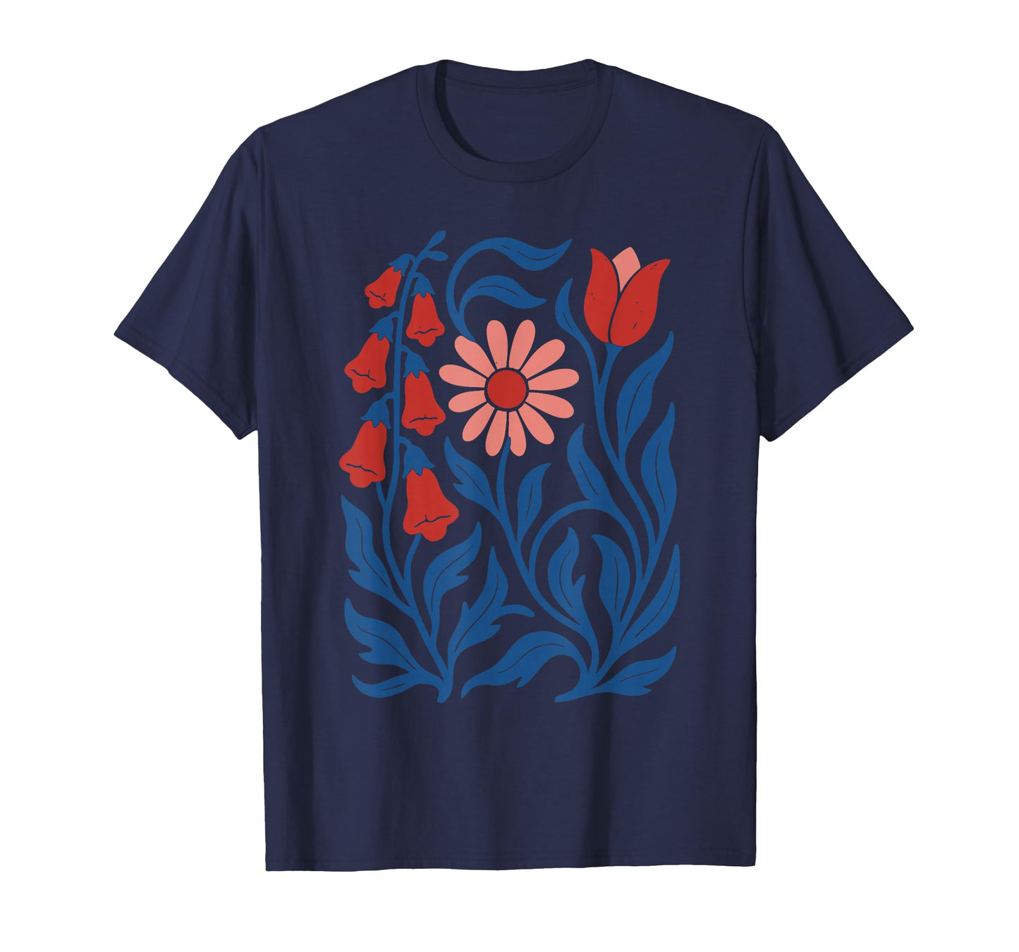NO WORDS Subtle Foxglove Daisy Tulip T-Shirt