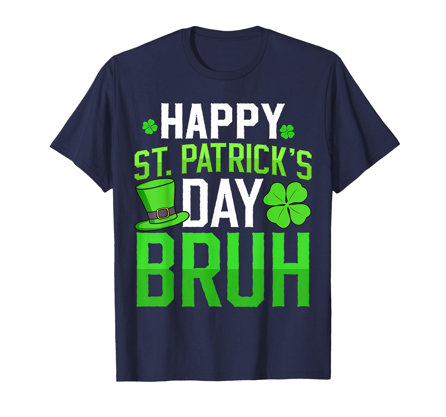 Happy St Patricks Day Bruh Kids Boys Lucky Clover Shamrock T-Shirt