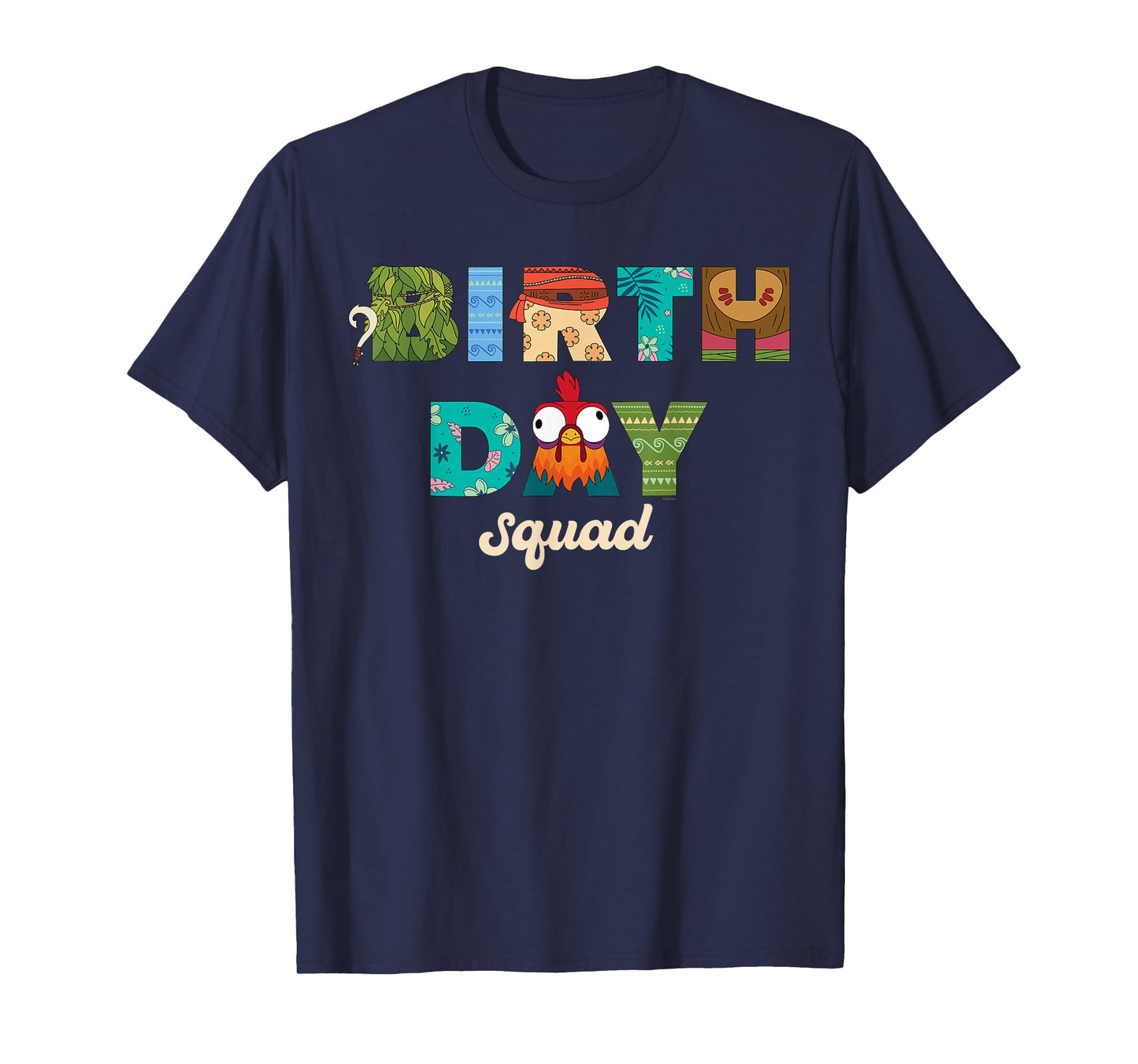 Disney Moana Big Letters "Birthday Squad" Birthday Party T-Shirt