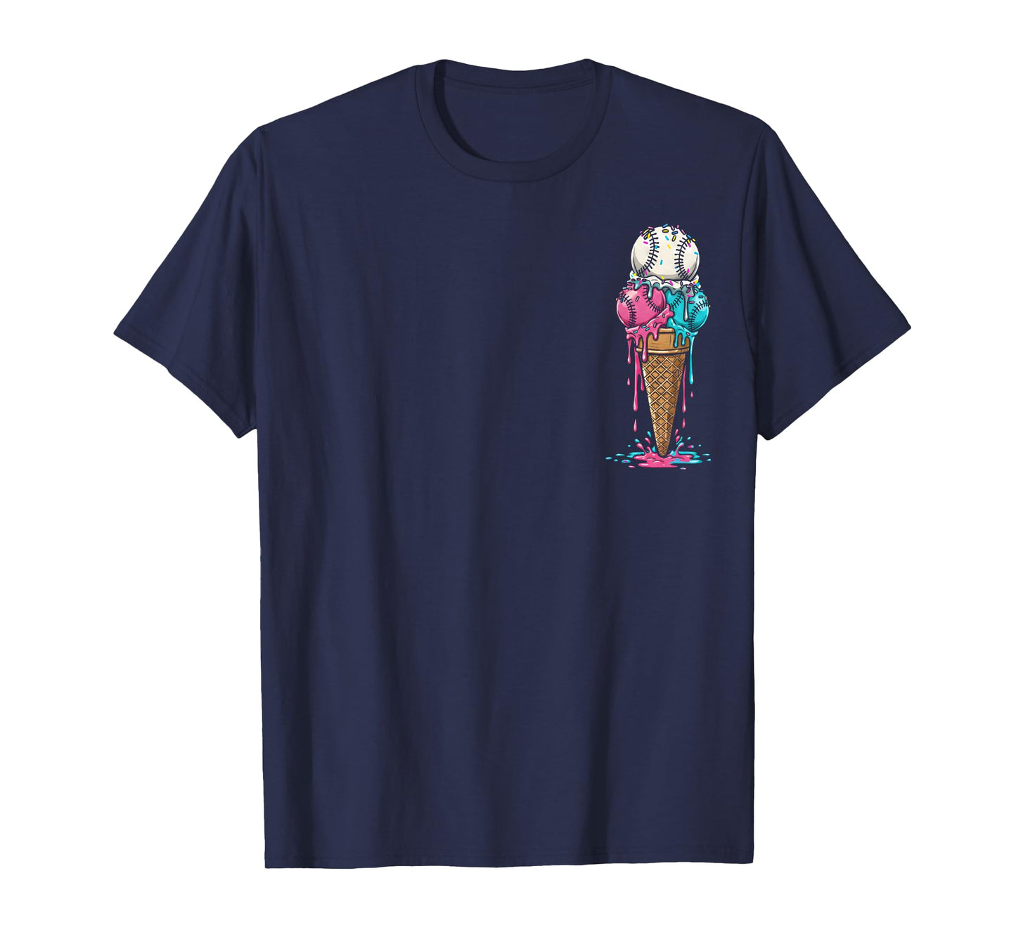Baseball Ice Cream Drip Boys Home Plate Respect Drip T-Shirt