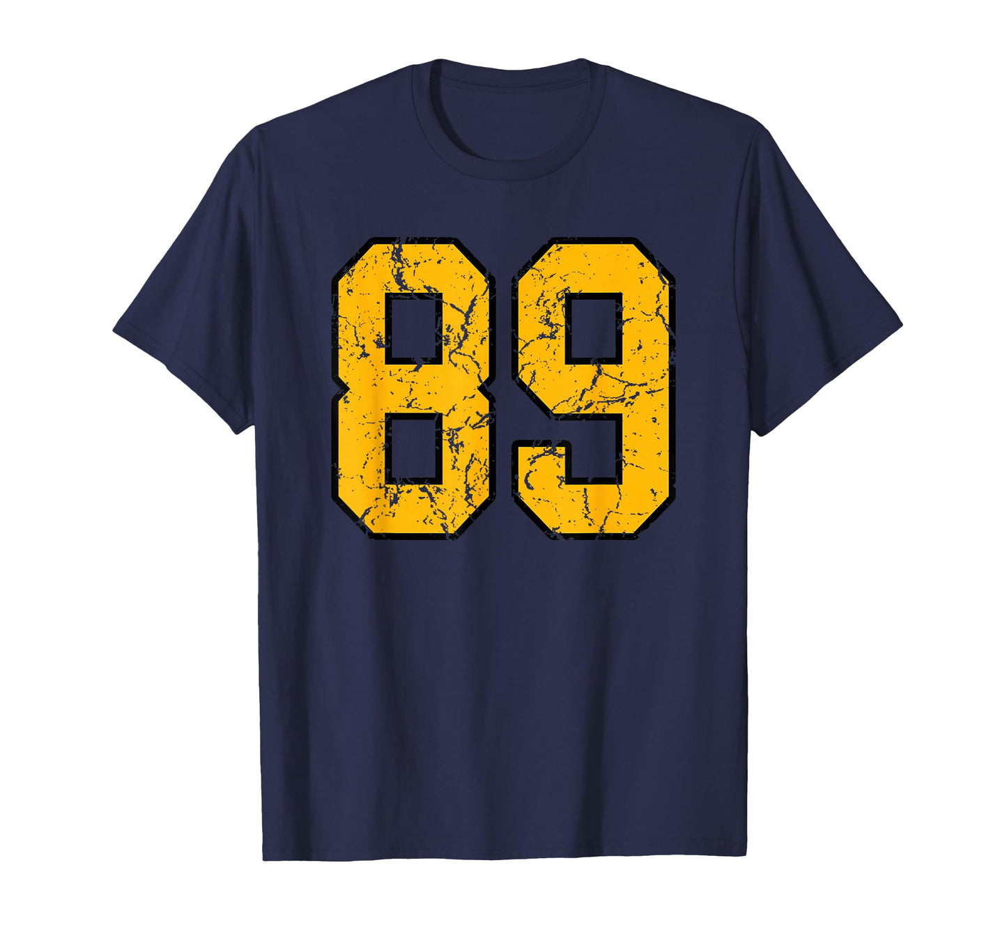 Gold and Black Sports Number 89 Jersey Uniform Player T-Shirt