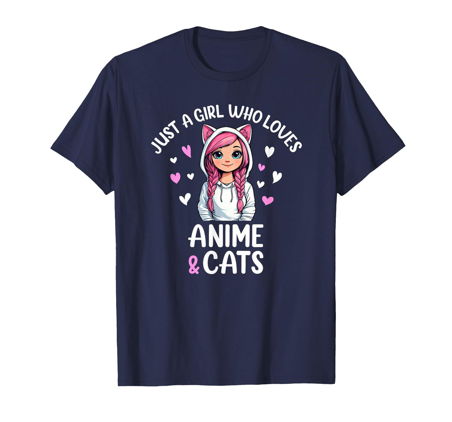Just A Girl Who Loves Anime & Cats T-Shirt