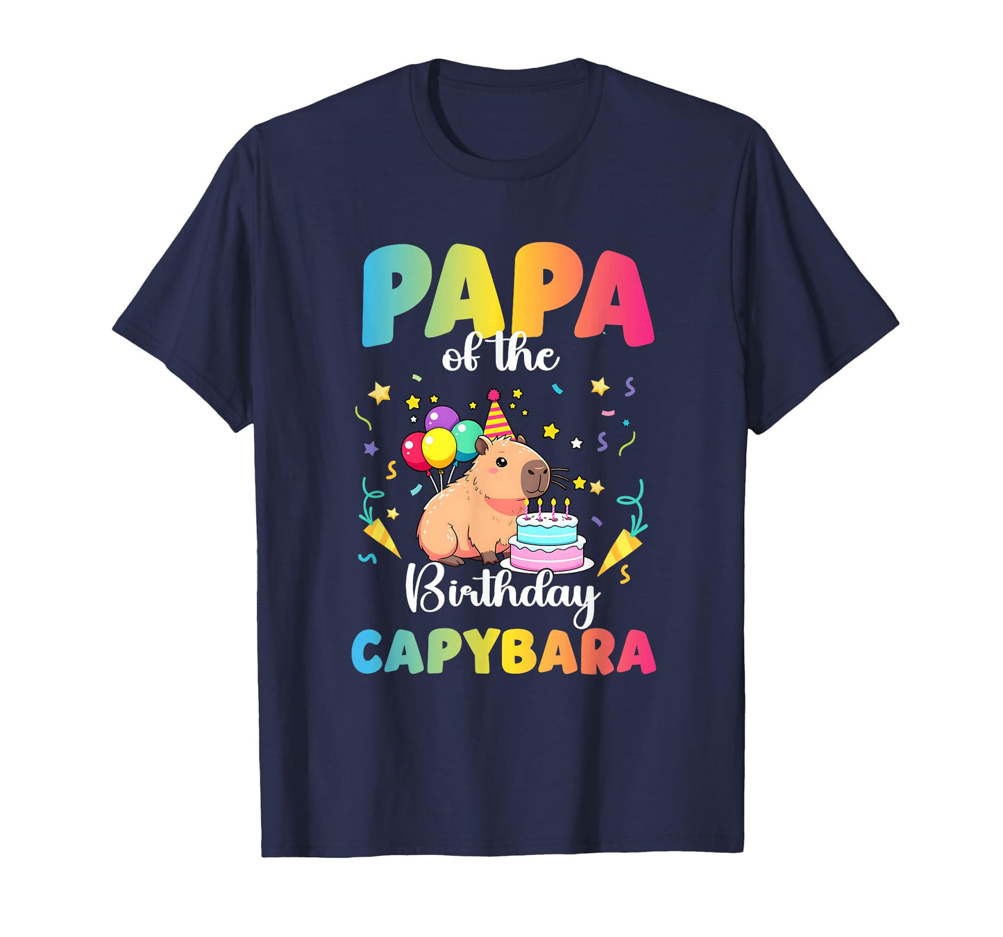 Papa of The Birthday Girl Capybara Bday Party Family T-Shirt