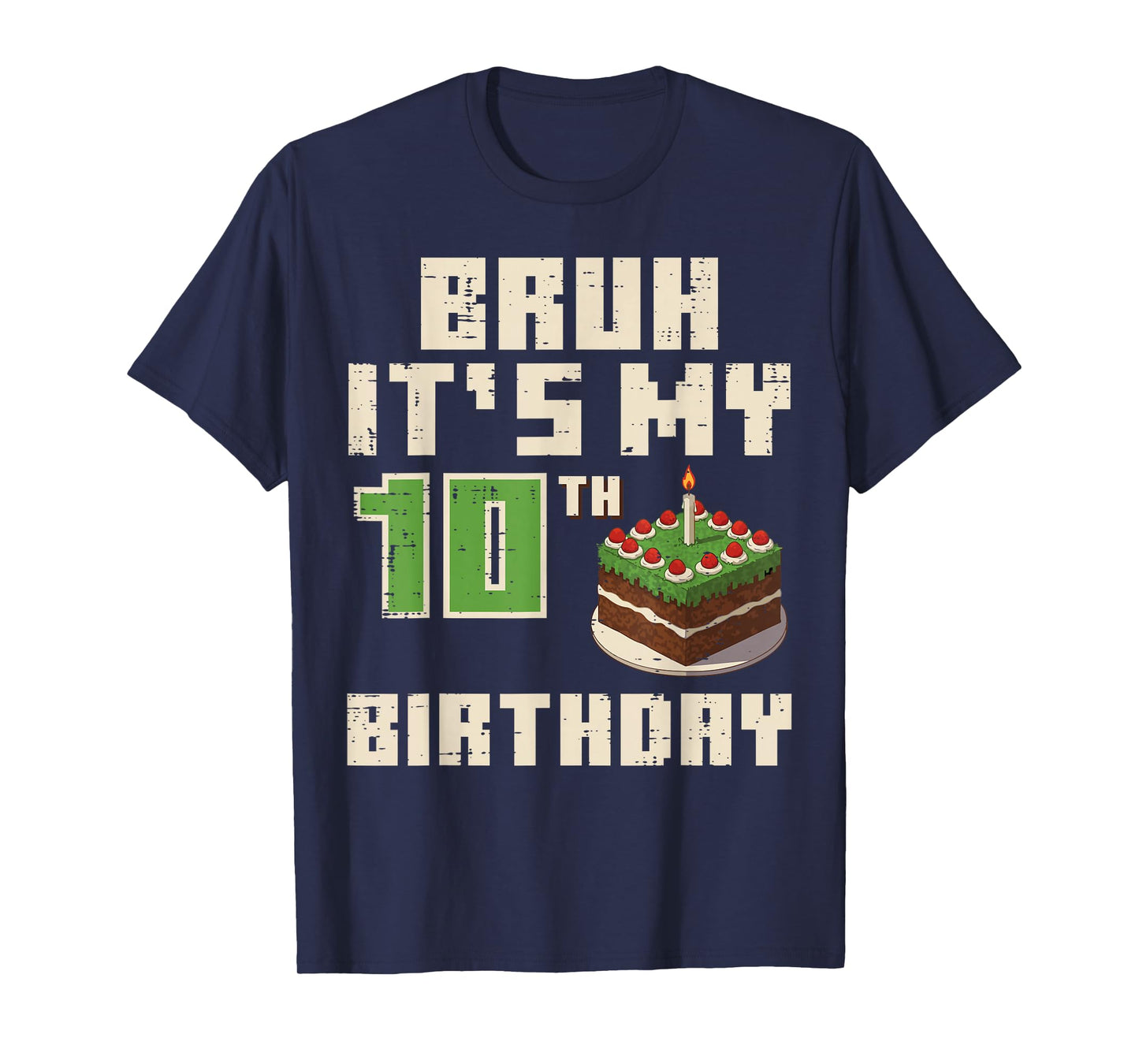 10th Birthday Pixel Gamer 10 Year Old Gaming Bday Boys Kids T-Shirt