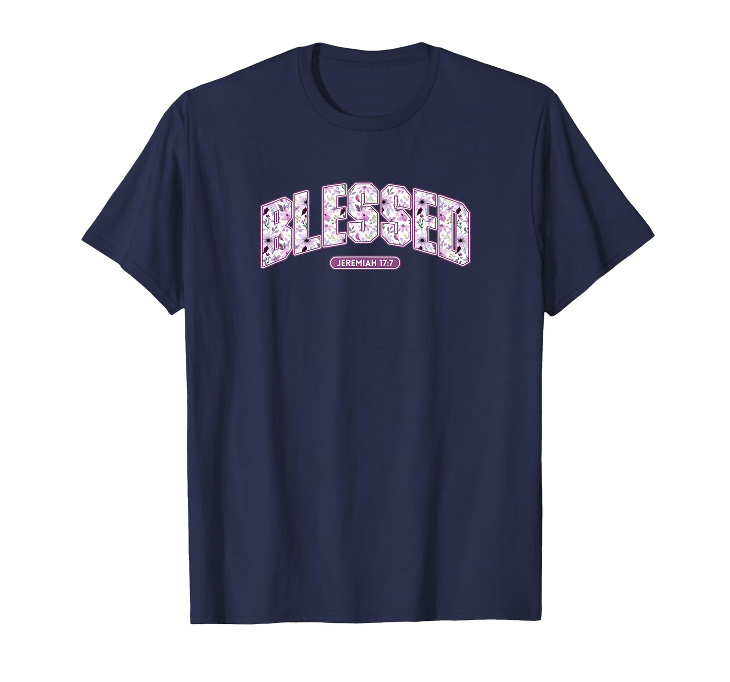 Blessed Sporty Floral Tee for Women, Jeremiah 17:7, Faith T-Shirt
