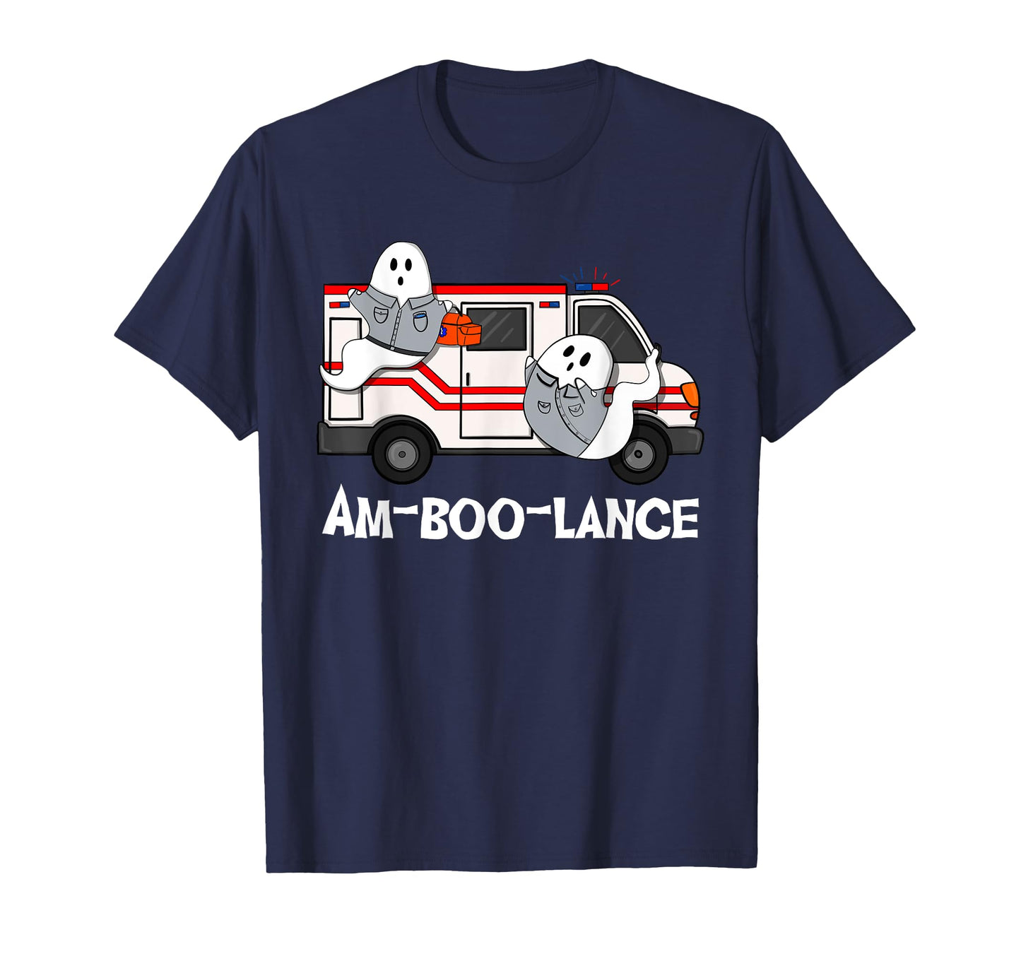 Amboolance EMT Paramedic EMS Ambulance Ghost Halloween T-Shirt