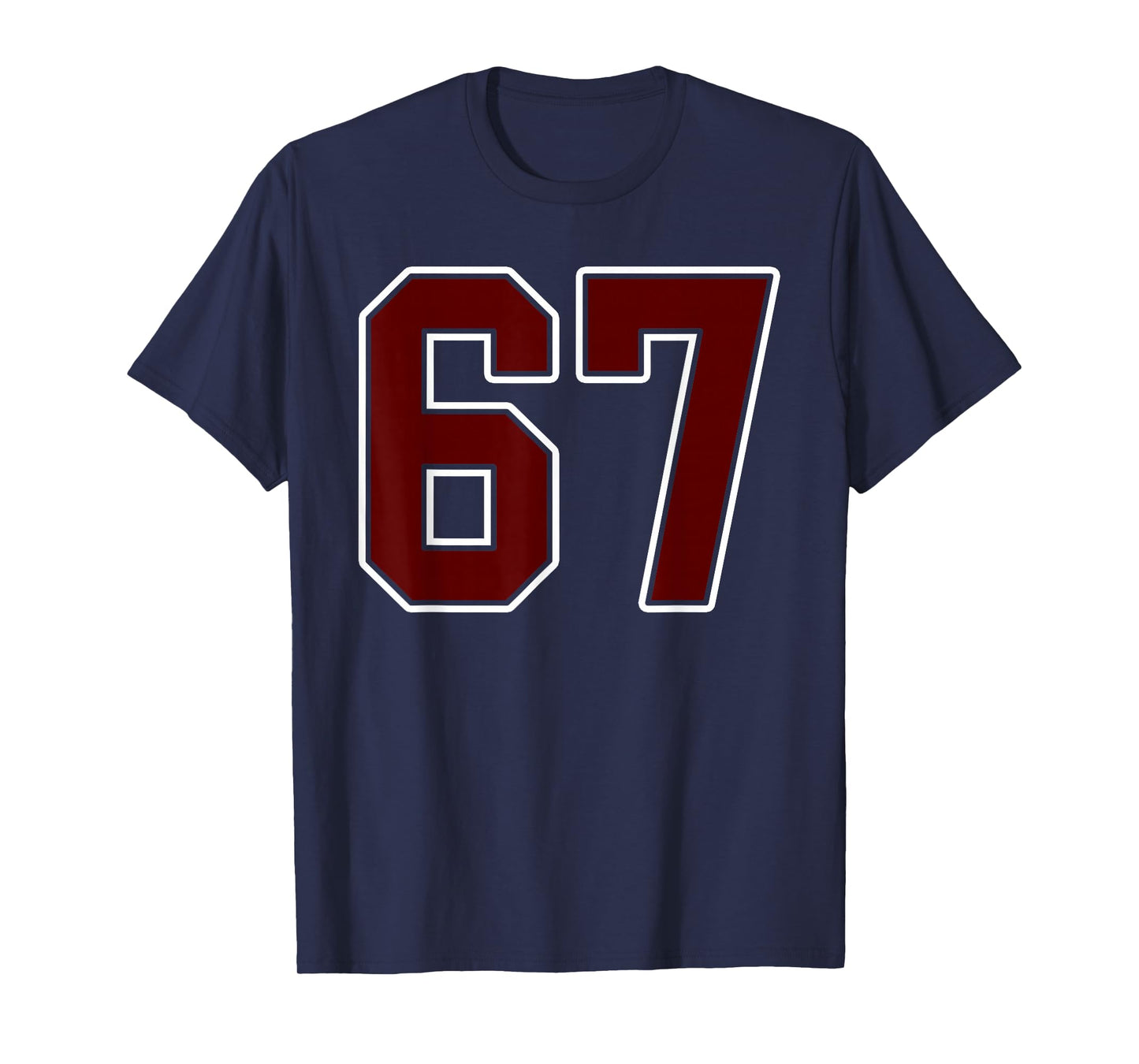 Maroon and White Number 67 Jersey Player Uniform #67 Fan T-Shirt