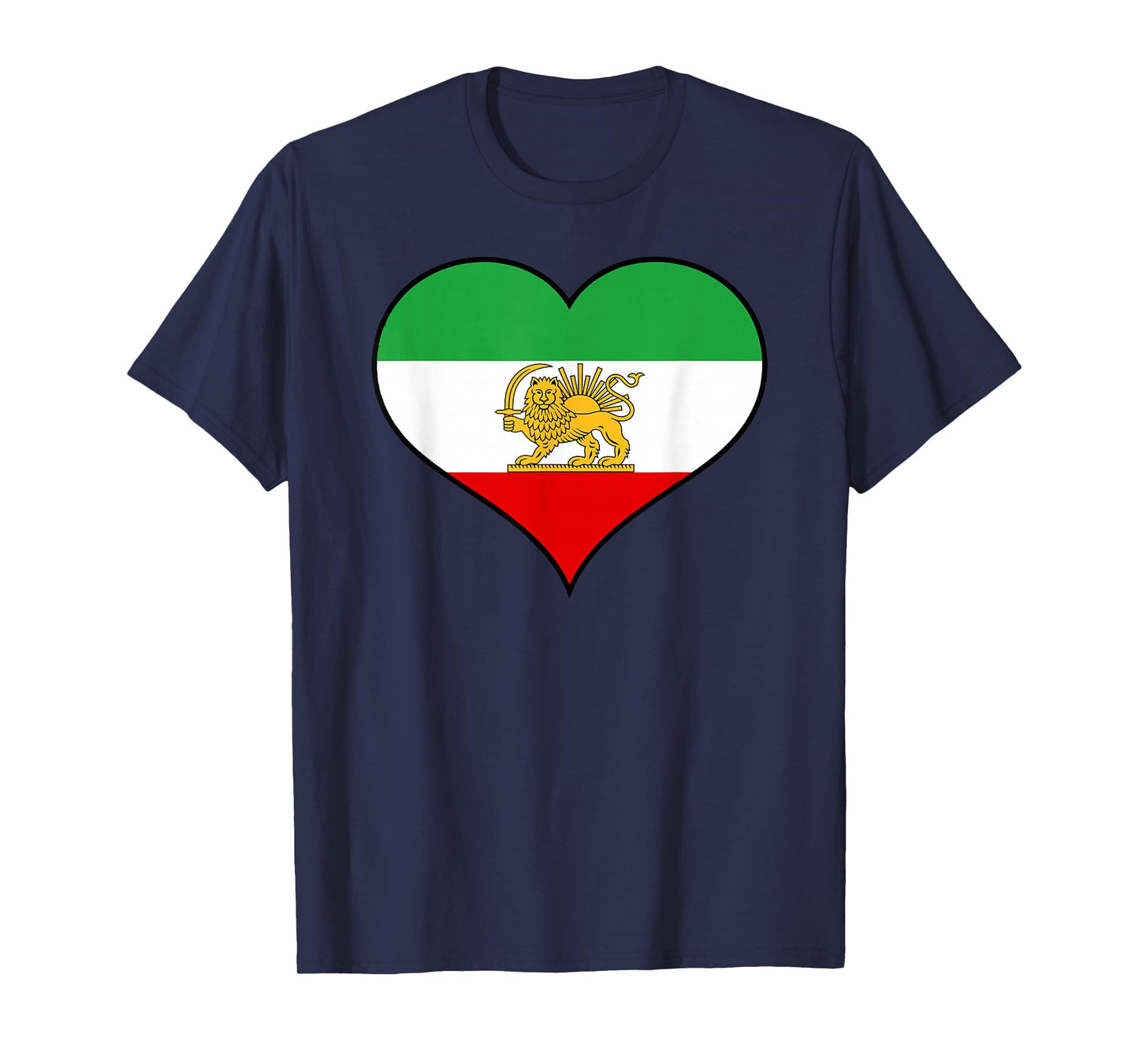 Iranian or Persian Flag Distressed Within Heart Shape T-Shirt