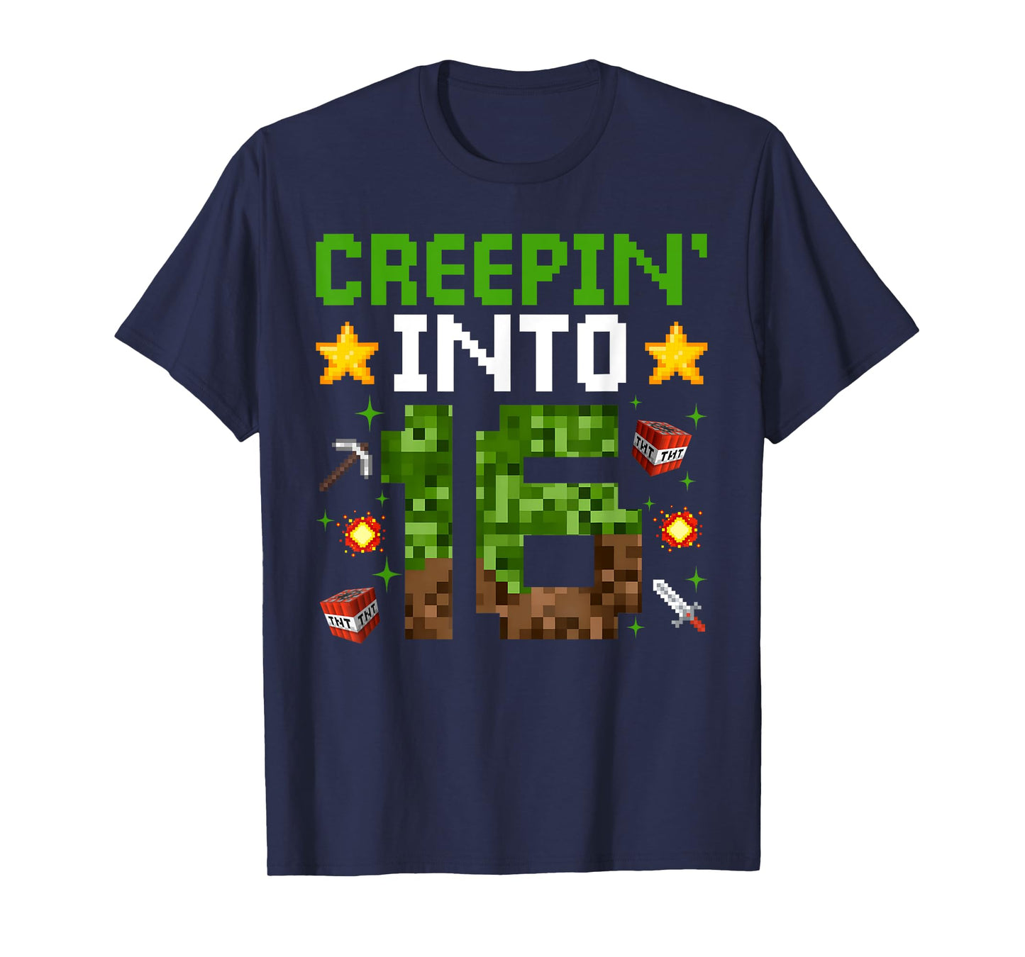 16th Birthday Gamer Pixel Creepin’ Into 16 Video Game Party T-Shirt