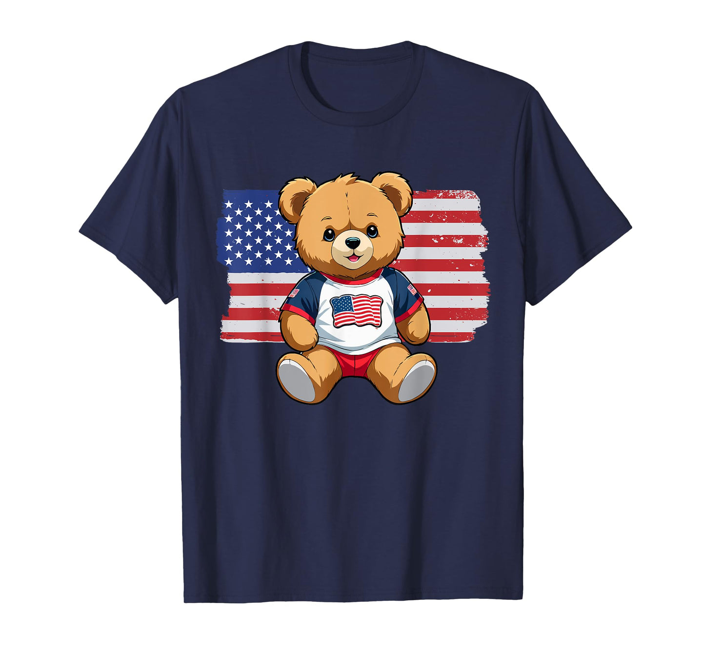 America US Flag Teddy Bear Patriot T-Shirt