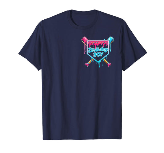Baseball 6 Year Old Ice Cream Drip 6th Birthday Boy Number 6 T-Shirt