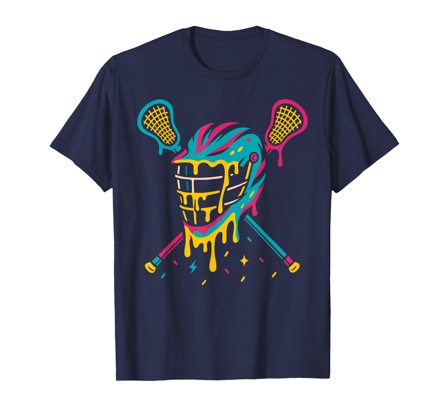 Lacrosse Drip Ice Cream with Sprinkles Helmet & Sticks Boys T-Shirt
