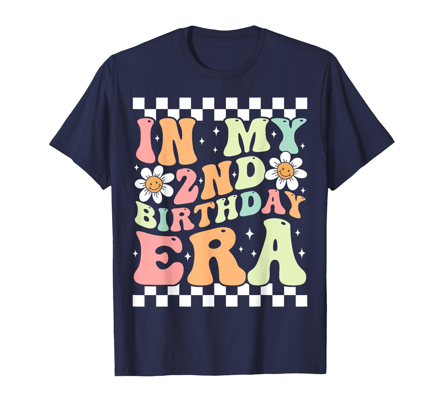 In My 2nd Birthday Era Cute Daisy Groovy 2nd Birthday Party T-Shirt