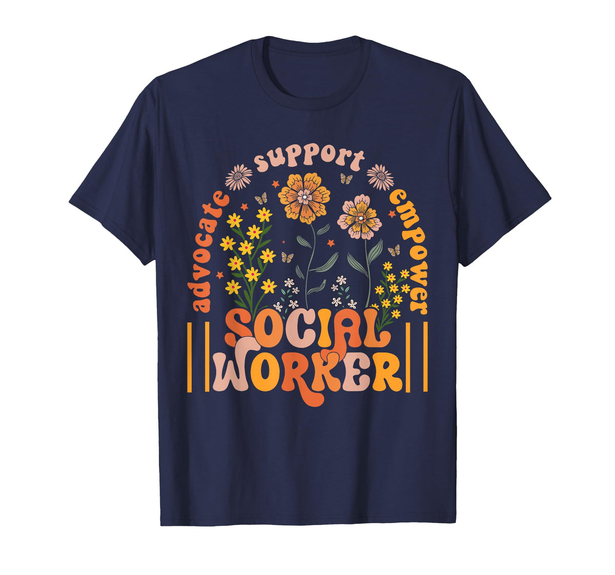 Social Worker Social Work Month Funny Work Love groovy T-Shirt