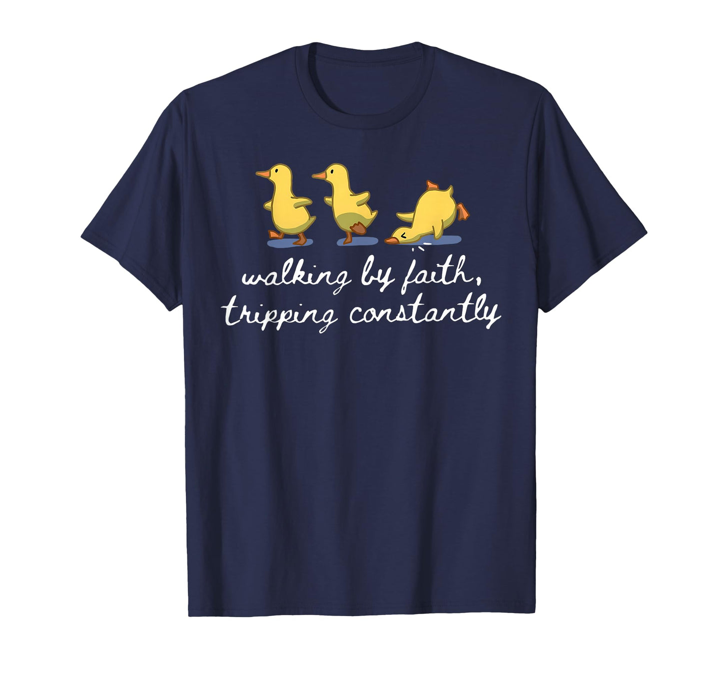 Goose Christian Funny Walking by Faith Tripping Constantly T-Shirt