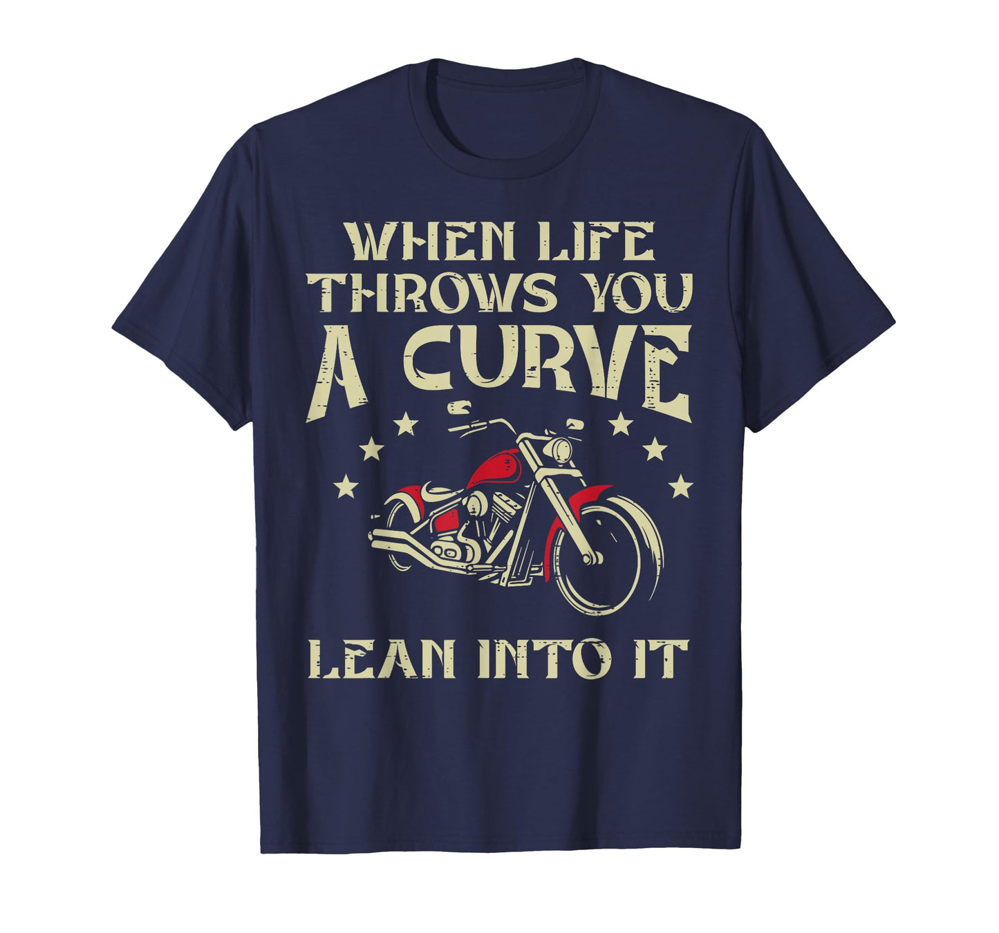 Biker When Life Throws You A Curve Motorcycle Men Women Kids T-Shirt