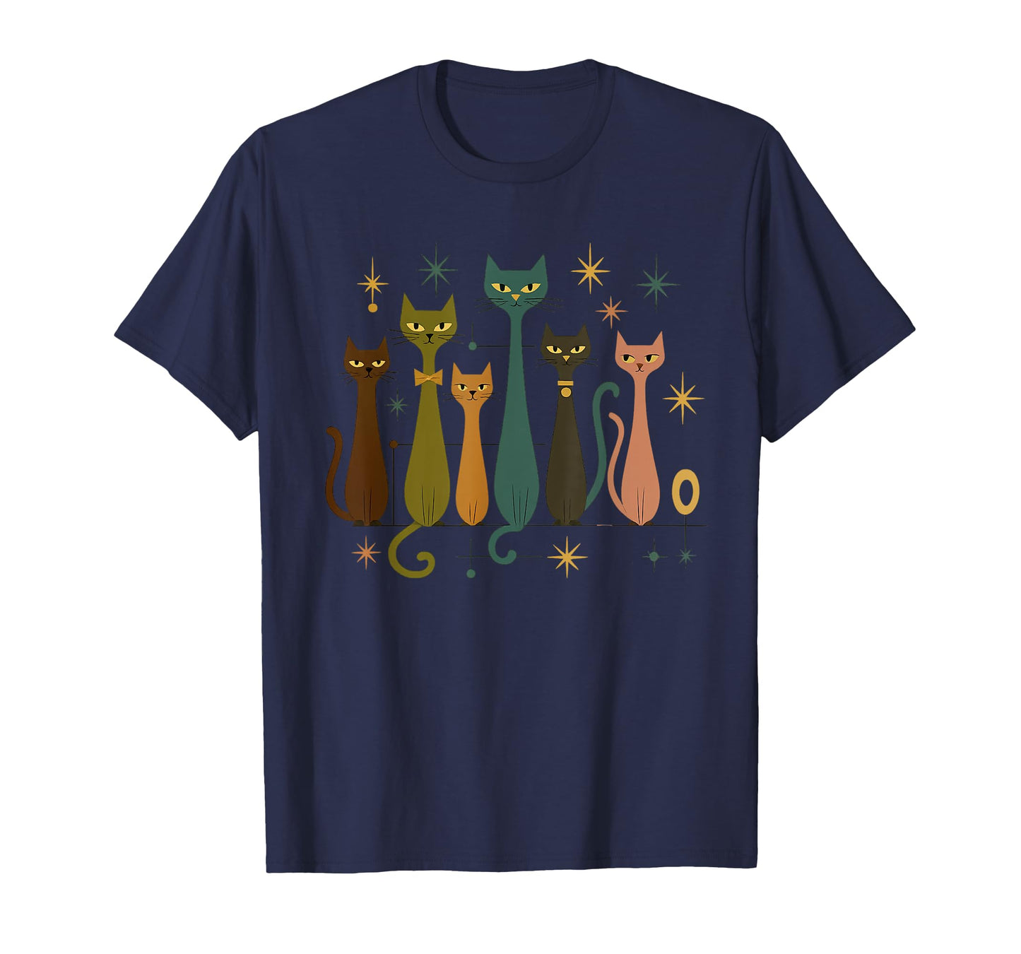 Mid-Century Modern Look Atomic Age 50s 60s Cat Shirt T-Shirt