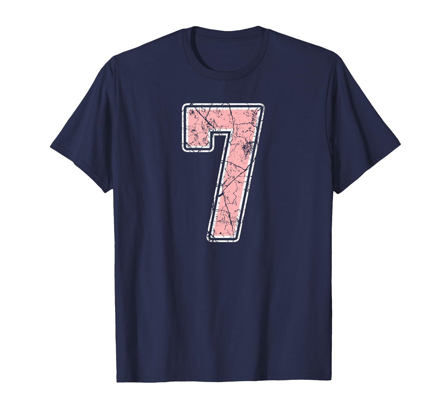 Pink and White Number 7 Jersey Player Uniform #7 Fan T-Shirt