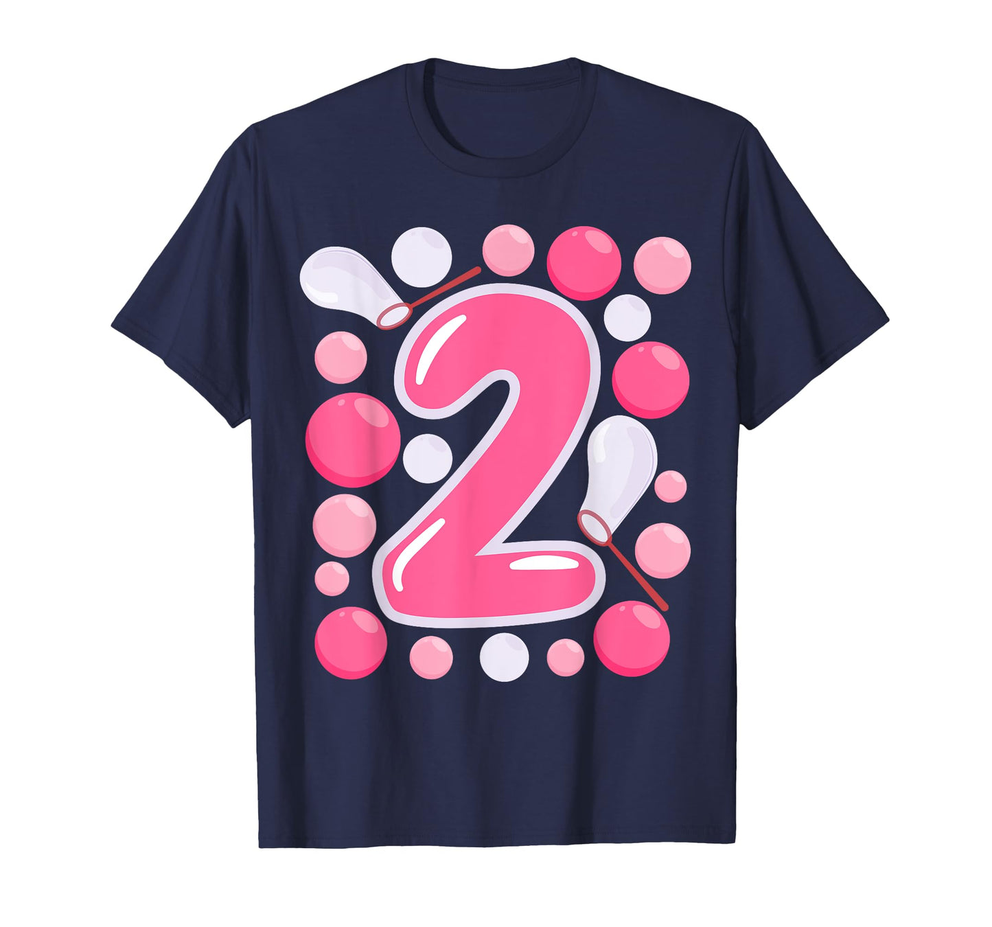 Two 2nd Bubble Birthday Themed Birthday Party Girl Kids T-Shirt