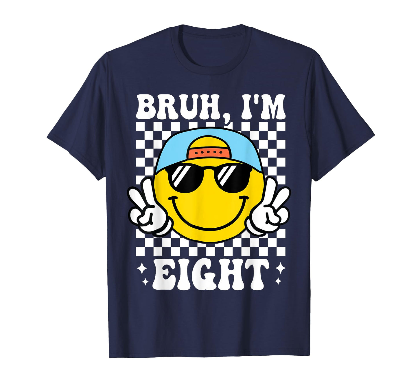 Bruh I'm Eight 8 8th Birthday Groovy Boys Girls 8 Years Old T-Shirt