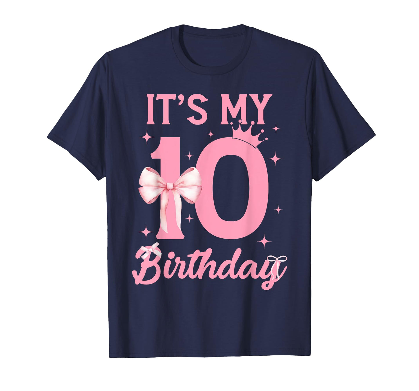 It's My 10th Birthday Girl Coquette Bow 10 Yr Old Aesthetic T-Shirt