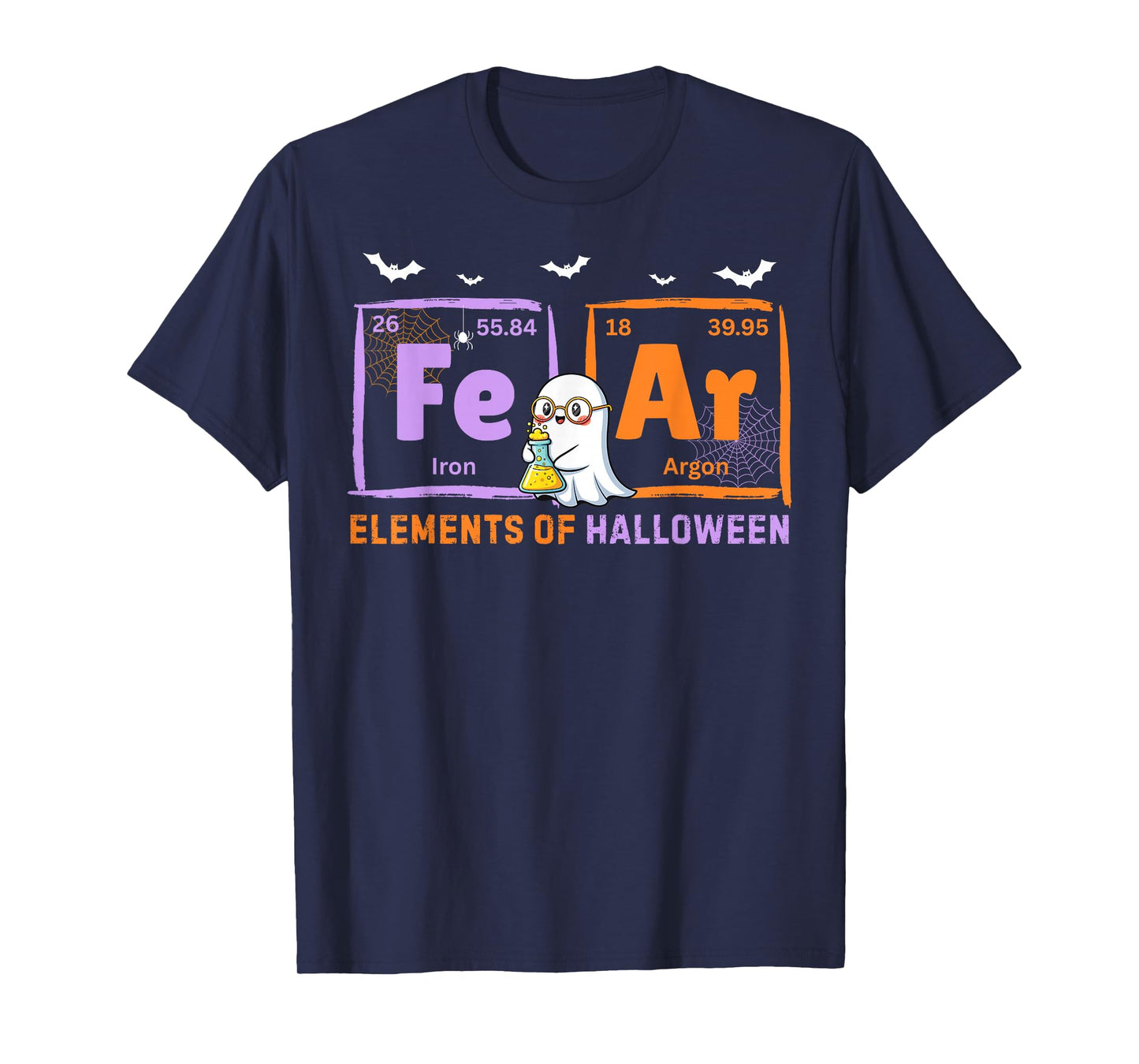 Elements of Halloween Fear Periodically Chemistry Teacher T-Shirt