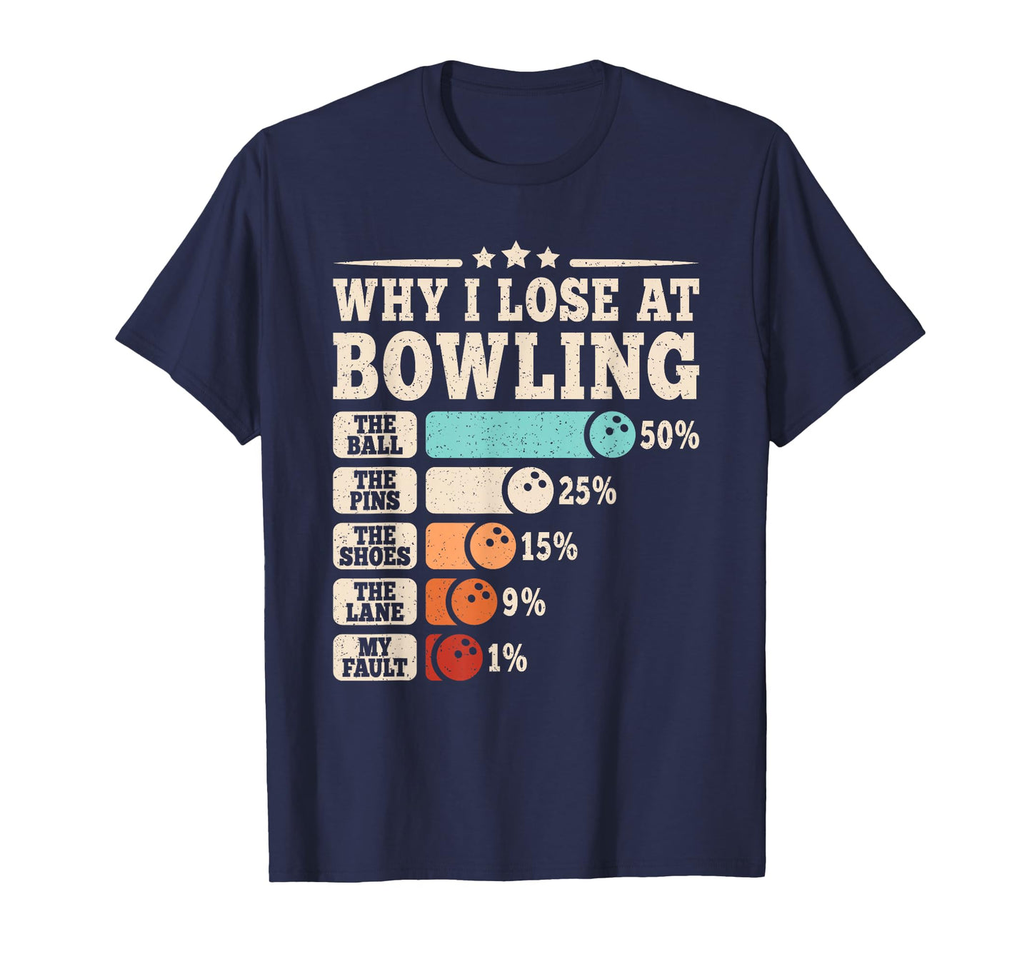 Why I Lose at Bowling Funny Vintage Bowler Men Women T-Shirt