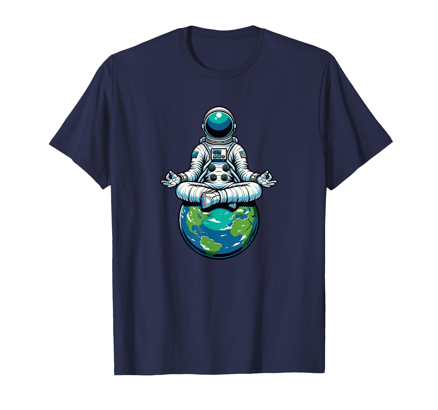 Meditating Astronaut Earth Planet Meditation T-Shirt